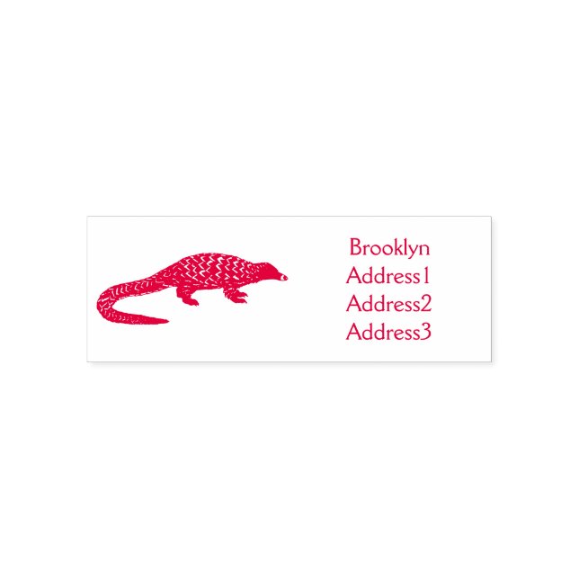 Langtailed Pangolin Cartoon Permastempel (Design)