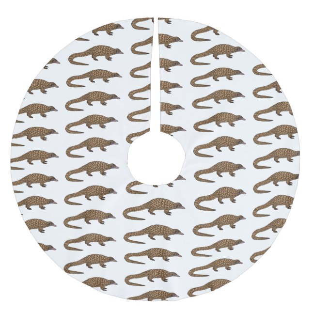 Langtailed Pangolin Cartoon Polyester Weihnachtsbaumdecke (Vorderseite)