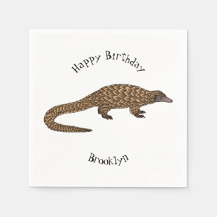 Langtailed Pangolin Cartoon Serviette