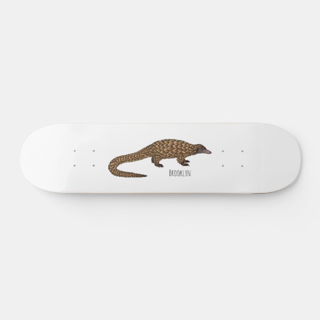 Langtailed Pangolin Cartoon Skateboard (Horizontal)
