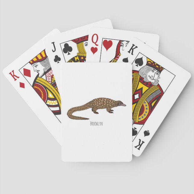 Langtailed Pangolin Cartoon Spielkarten (Rückseite)