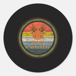 Language Deaf Christmas Rentier Deaf Asl Awarenes Runder Aufkleber