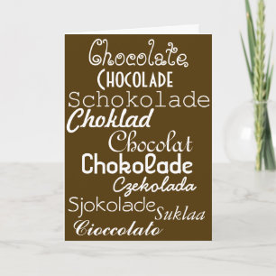 Languages of Chocolate Greeting Card Karte