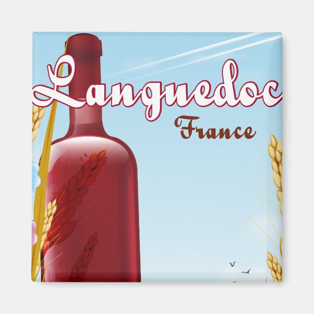 Languedoc Frankreich Reiseplakat Magnet (Vorne)