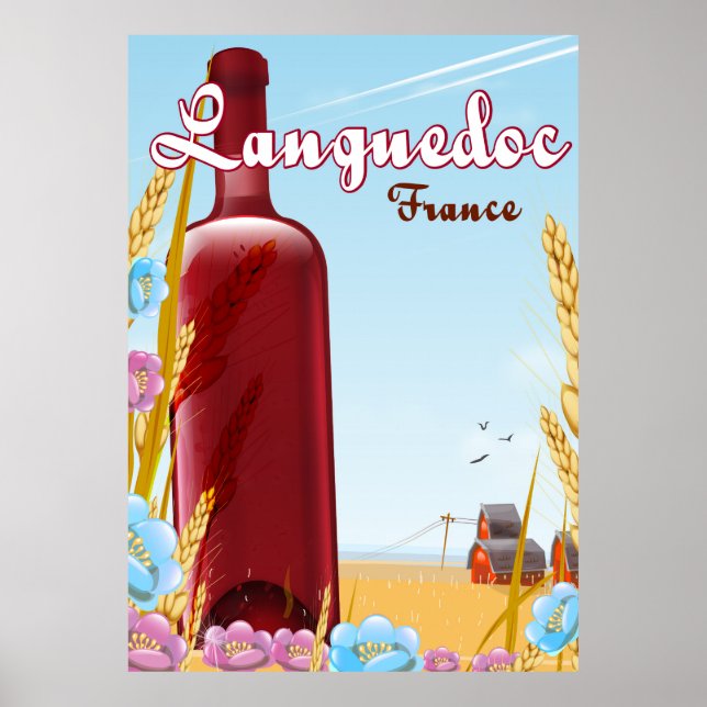Languedoc Frankreich Reiseplakat Poster (Vorne)