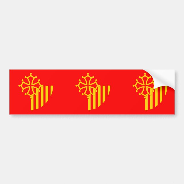 Languedoc-Roussillon, Frankreich Flagge Autoaufkleber (Vorne)