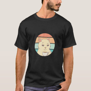 Langweilige Katze mit Kaffee Retro Sonnenschein Gr T-Shirt