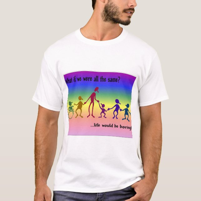 Langweiliger Leben Regenbogen T-Shirt (Vorderseite)