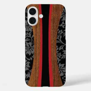 Laniakea Hawaiian Imitats Holzsurfboard in Schwarz iPhone 16 Plus Hülle