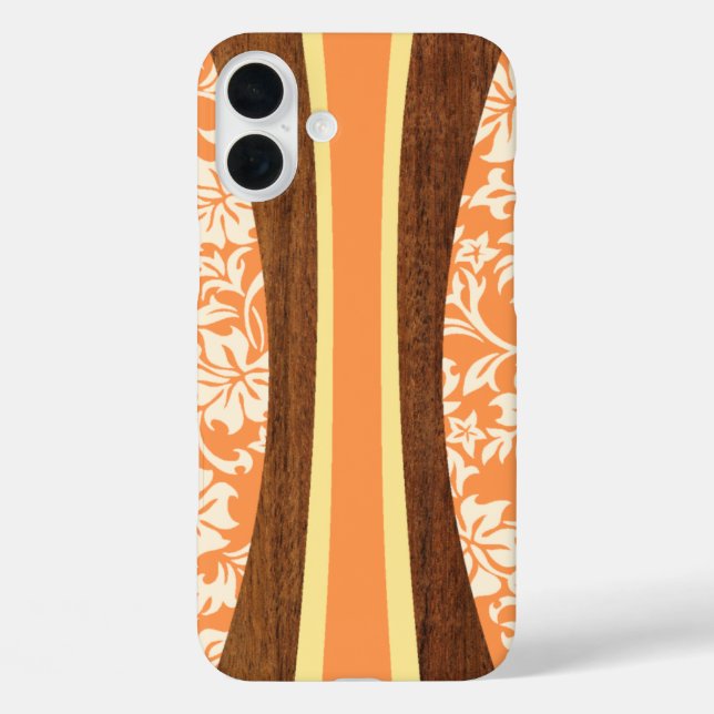Laniakea Hawaiian Imitats WoodSurfboard in Orange Case-Mate iPhone Hülle (Rückseite)