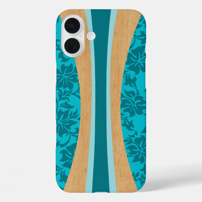 Laniakea Hawaiian Imitats WoodSurfboard Light Aqua Case-Mate iPhone Hülle (Rückseite)