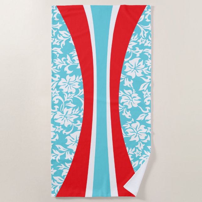 Laniakea Hawaiian Striped Surfboard - Aqua Strandtuch (Vorderseite)