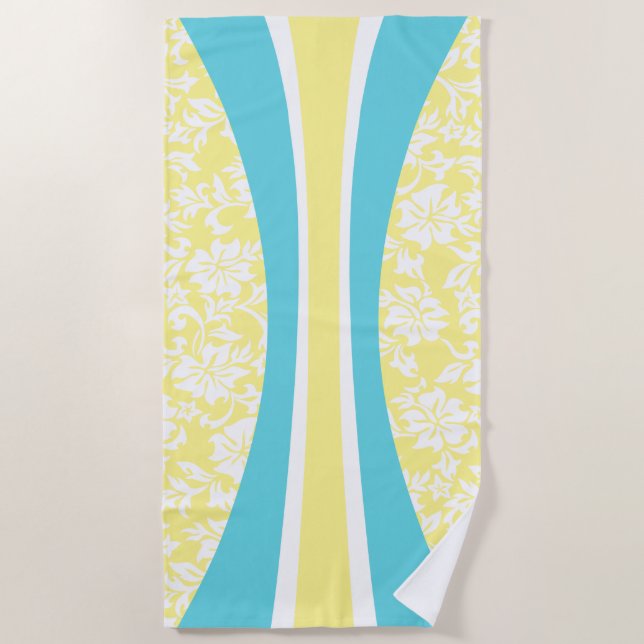 Laniakea Hawaiian Striped Surfboard - Lemon Gelb Strandtuch (Vorderseite)