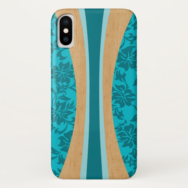 Laniakea hawaiisches Imitat-hölzernes Surfbrett Case-Mate iPhone Hülle (Rückseite)