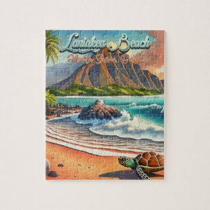 Laniakea Oahu Hawaii tropische Aquarellfarbe farbi Puzzle