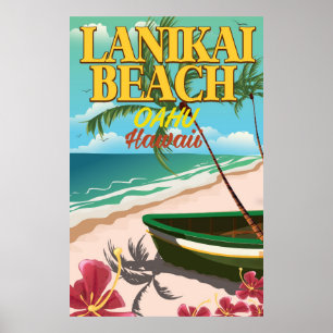 Lanikai Beach Hawaii Reiseplakat Poster