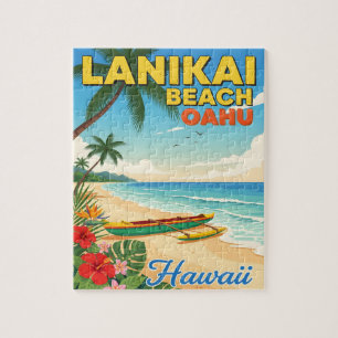 Lanikai Beach, Hawaii - Tropical Canoe Puzzle
