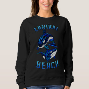 Lanikai Beach Hawaii Vacation Tribal Whale Orca Sweatshirt