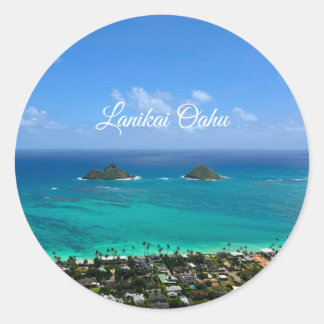 Lanikai Oahu  Runder Aufkleber
