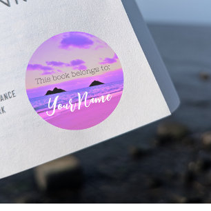 Lanikai Sunrise Buchsticker Runder Aufkleber