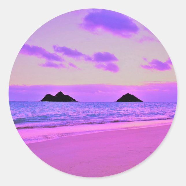 Lanikai Sunrise Runder Aufkleber (Vorderseite)