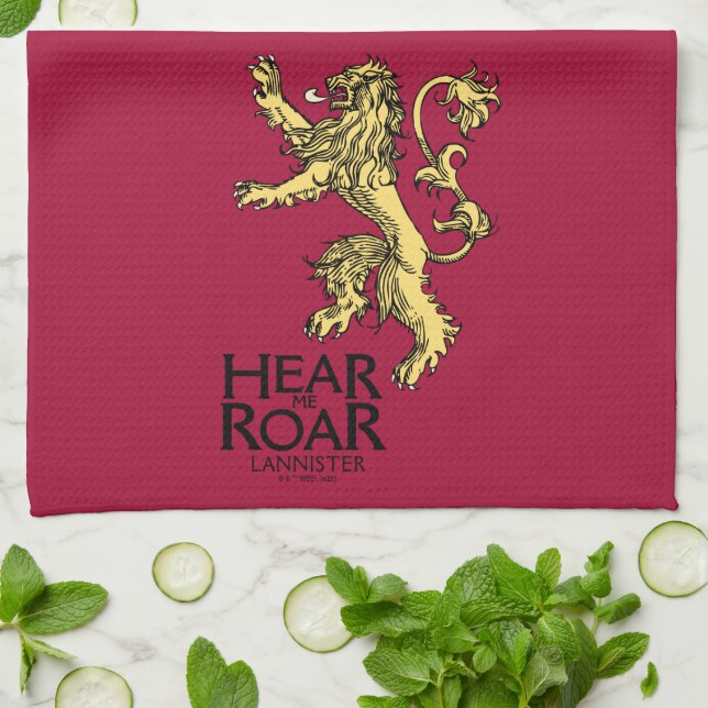 Lannister Sigil - Hören Sie mich Roar Geschirrtuch (Gefaltet)