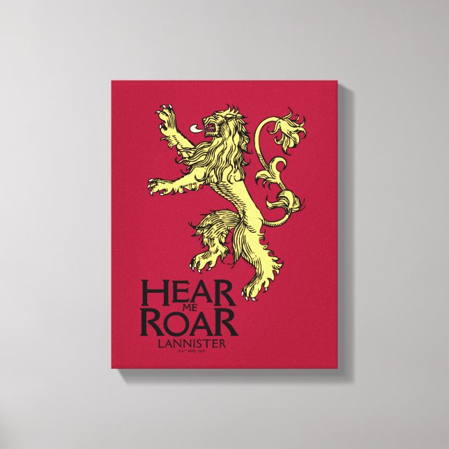 Lannister Sigil - Hören Sie mich Roar Leinwanddruck (Vorderseite)