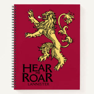 Lannister Sigil - Hören Sie mich Roar Notizbuch