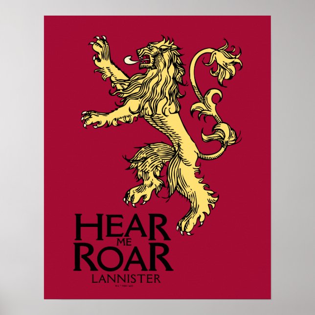Lannister Sigil - Hören Sie mich Roar Poster (Vorne)