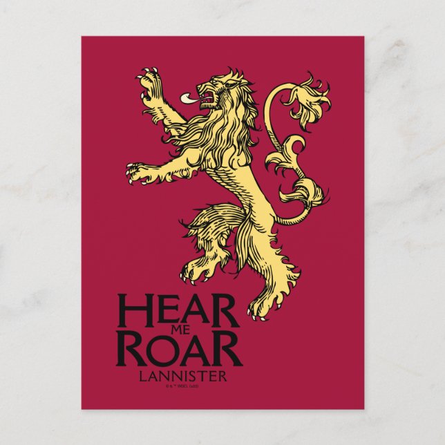Lannister Sigil - Hören Sie mich Roar Postkarte (Vorderseite)