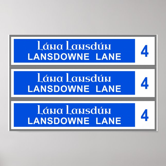 Lansdowne Lane Poster (Vorne)