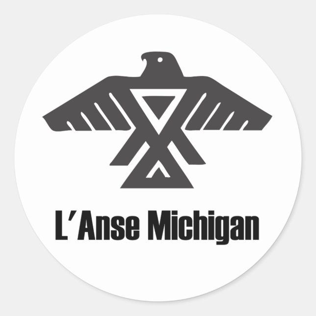 L'Anse Michigan Ojibwe Indianersticker Runder Aufkleber (Vorderseite)