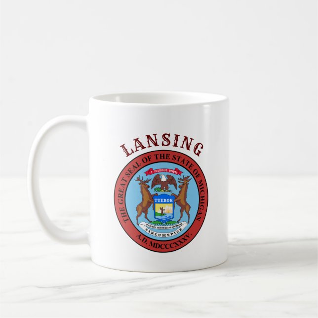 Lansing, Michigan Coffee Tasse (Links)