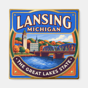 Lansing Michigan Great Lakes Reise Erinnerung Magnet