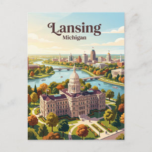 Lansing, Michigan Postkarte