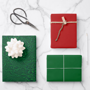 Lantana Floral Grün Design Geschenkpapier Set