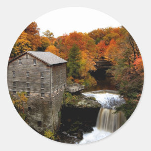 Lanterman's Mühle im Herbst Runder Aufkleber