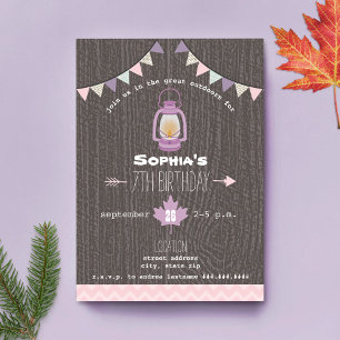 Lantern Camping Outdoor Wilderness Geburtstagspart Einladung