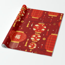 Lantern Chinesisches Neujahrsmuster Geschenkpapier