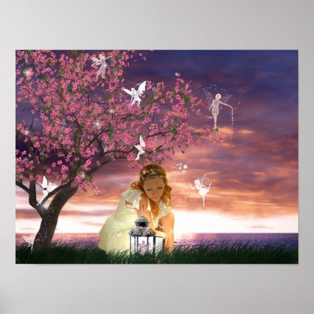 Lantern Fairies Poster Print (Vorne)