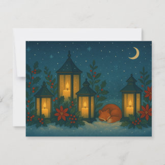 Lantern Fox Garden Postkarte