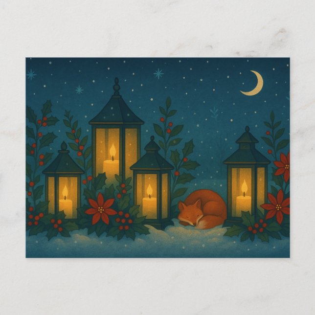 Lantern Fox Garden Postkarte (Vorderseite)