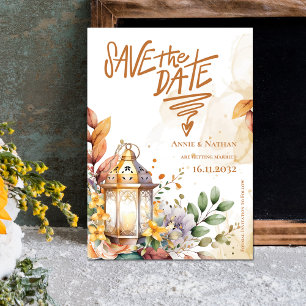 Lantern Gelbe Hochzeit im Herbst Save the Date