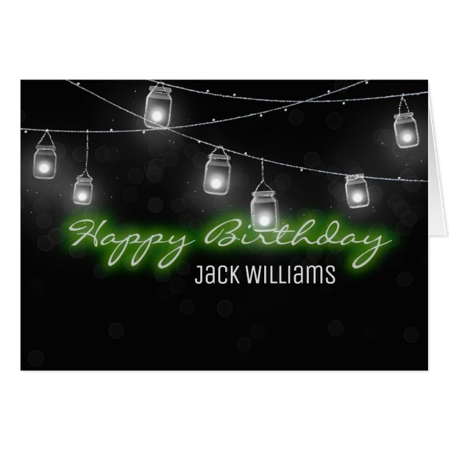 Lantern Jars und Neon Birthday Sign (Vorderseite (Horizontal))