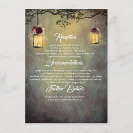 Lantern Lights Rustic Wedding Information Guest Begleitkarte