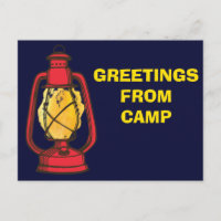 Lantern Navy Blue Gruß von Camp Postcard