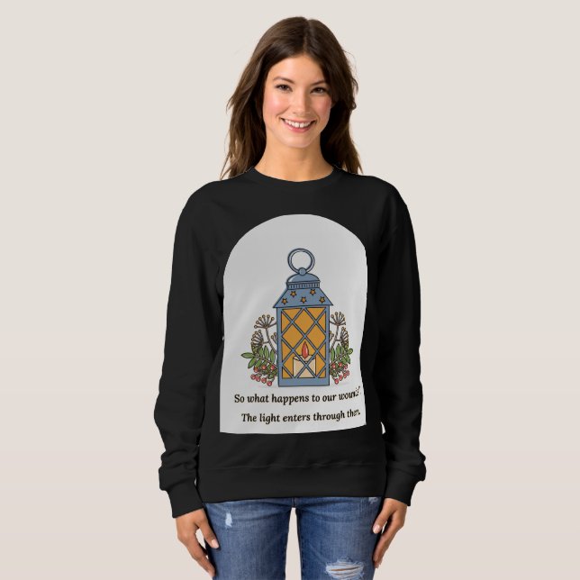 Lantern of Healing | Gentle Light & Spiritual Hope Sweatshirt (Vorne ganz)