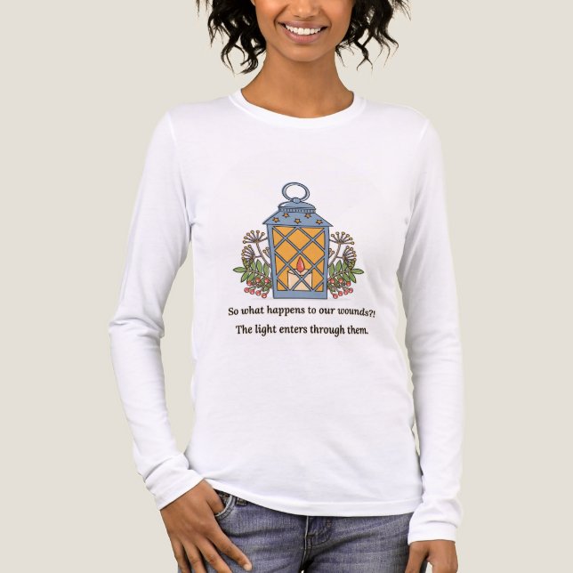 Lantern of Healing | Gentle Light & Spiritual Hope Tri-Blend Shirt (Vorderseite)