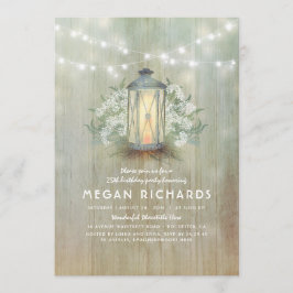 Lantern und Gipskraut Rustikale Geburtstagsparty Einladung