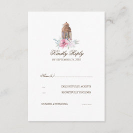 Lantern Wedding RSVP Karte